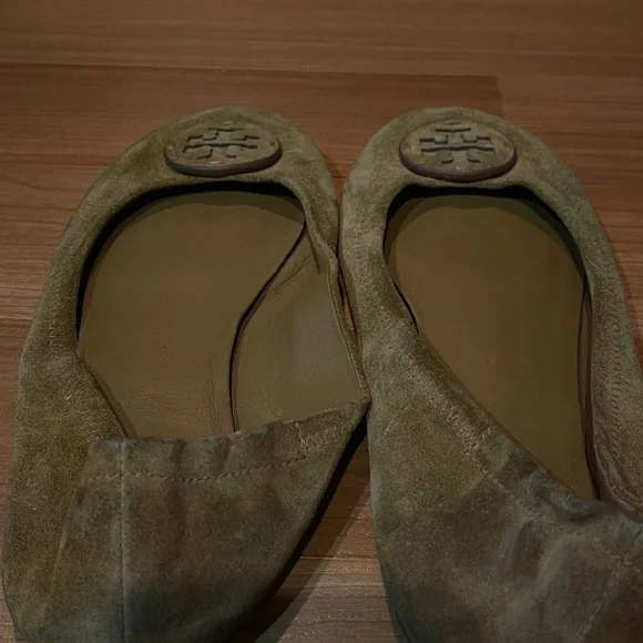 Tory Burch Minnie Travel Ballet Flats – Dark Tiramisu Cognac Suede – Size 9 - Picture 6 of 8
